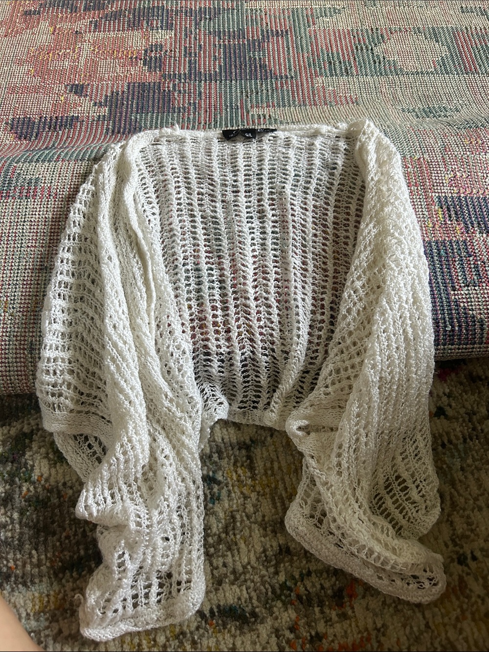 Lightweight Open-Knit Women's Cardigan Sweater - White